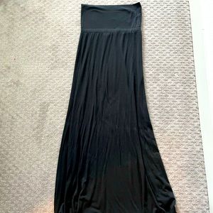 PacSun Black Strapless Floor Length Cotton/Spandex Dress